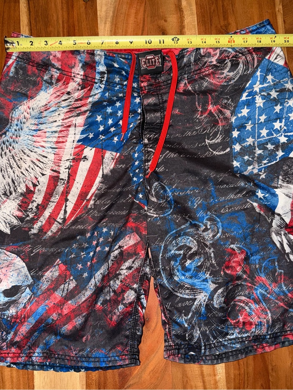 Men’s MMA Elite American Flag Swim Trunks - Red, White & Blue #001